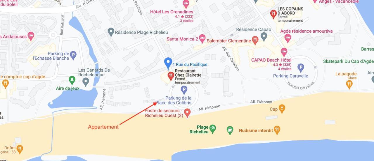 Les Maisons Sur La Plage, T2 Les Pieds Dans L'Eau Agde Zewnętrze zdjęcie